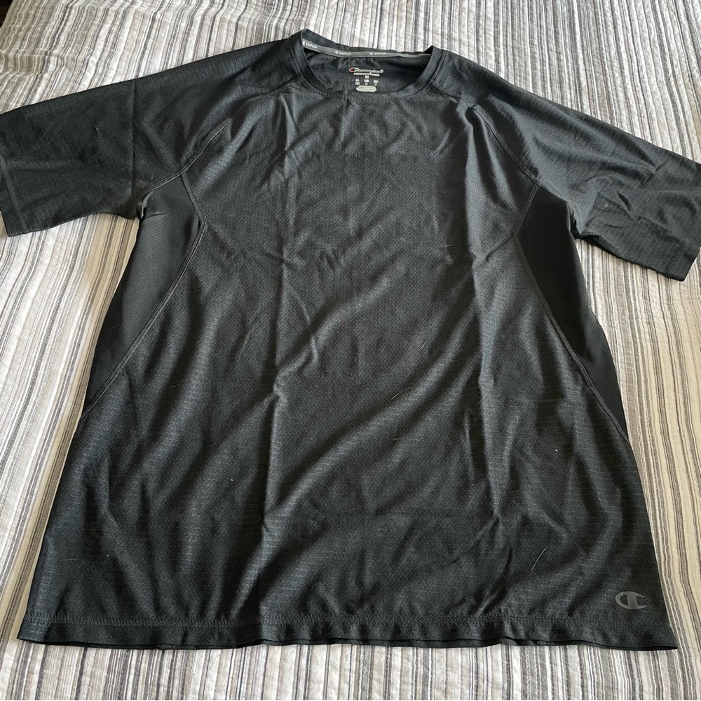 Black mens athletic short lever t shirt, M